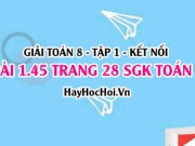 Bài 1.45 SGK Toán 8 tập 1 Kết nối tri thức